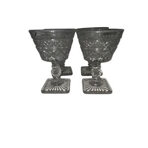 Vintage Imperial Glass Crystal Cape Cod Liquor Cocktail Goblets 4 5/8" Set of 4